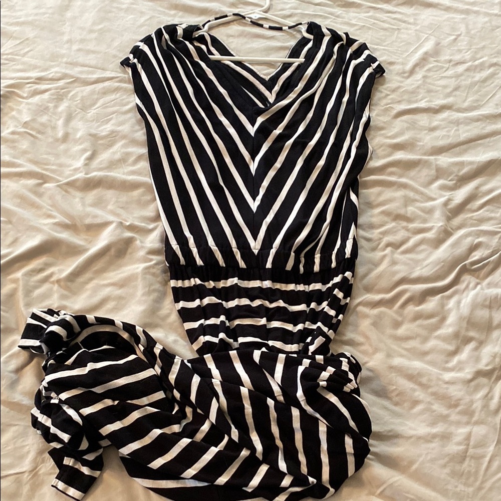 Mossimo Supply Co. Black and White Striped Maxi Dress